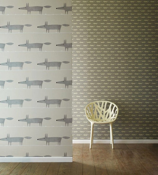 Mr Fox Wallpaper - Silver - NSWA110844 - Scion - Premier Wallcovering