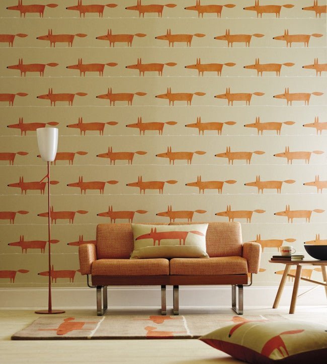 Mr Fox Wallpaper - Ginger - NSWA110847 - Scion - Premier Wallcovering