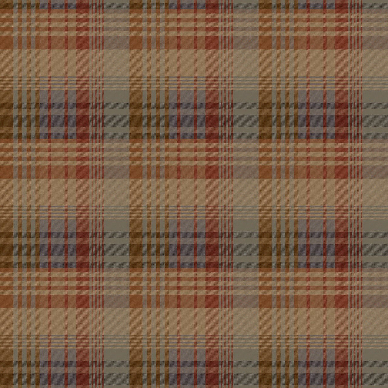 Mulberry Ancient Tartan Wallpaper - Red / Blue - Mulberry Home - FG100/V110 - Premier Wallcovering