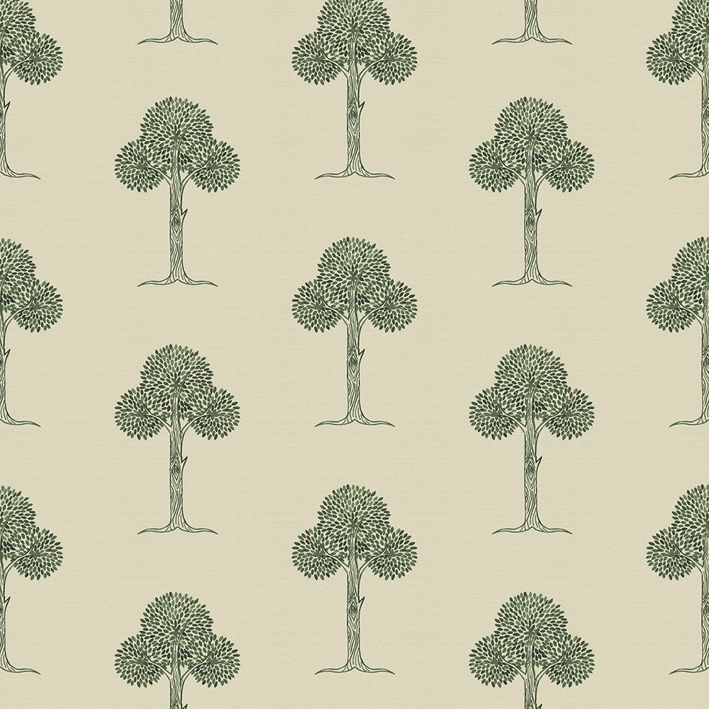 Mulberry Tree Wallpaper - Shades of Green on Sand - LAN100257 - Lucie Annabel - Premier Wallcovering