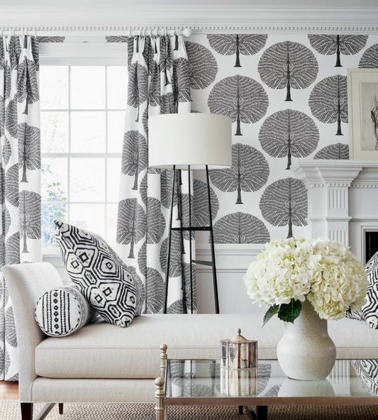 Mulberry Tree Wallpaper - Spa Blue - Thibaut - T10600 - Premier Wallcovering