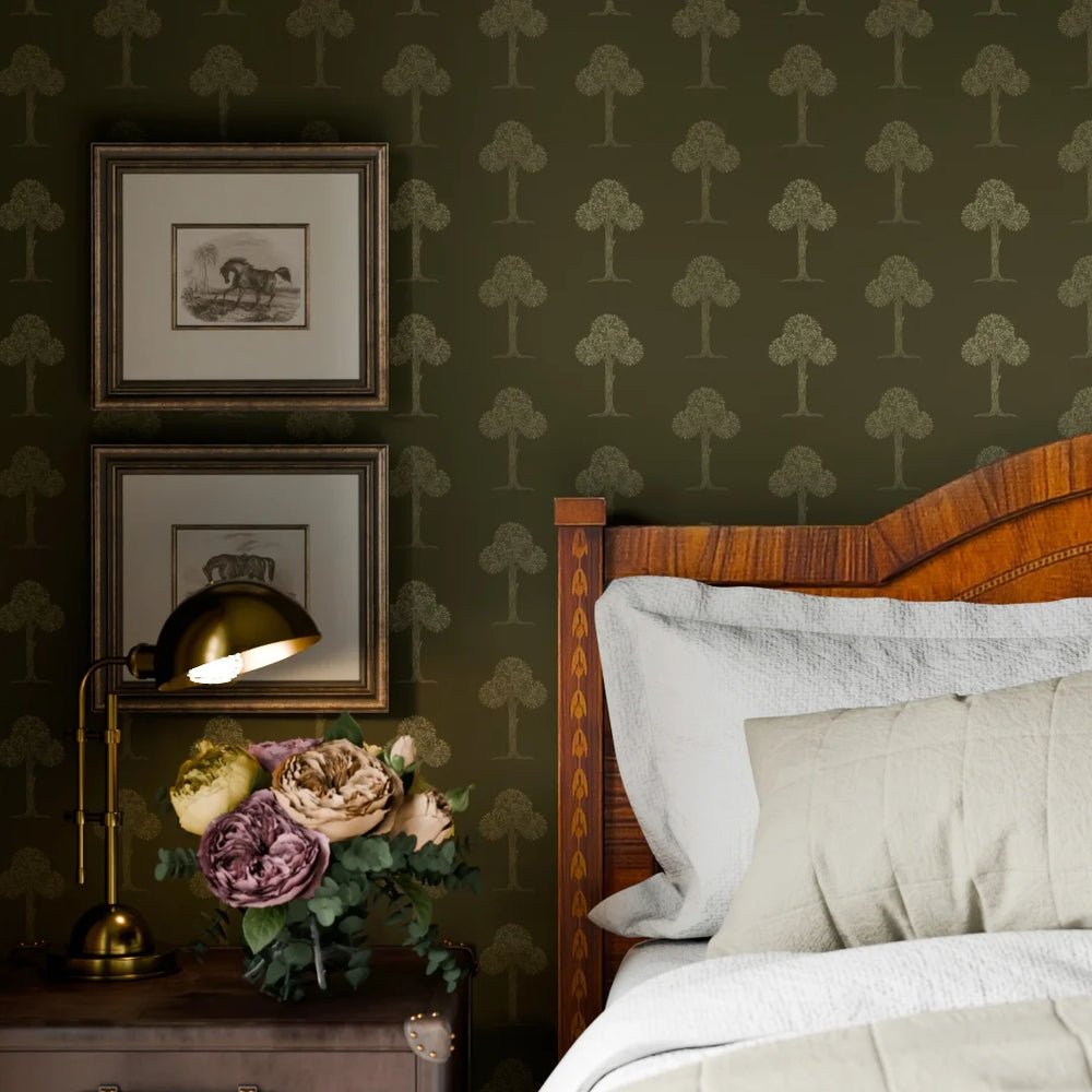Mulberry Tree Wallpaper - Gentleman Green - LAN100258 - Lucie Annabel - Premier Wallcovering