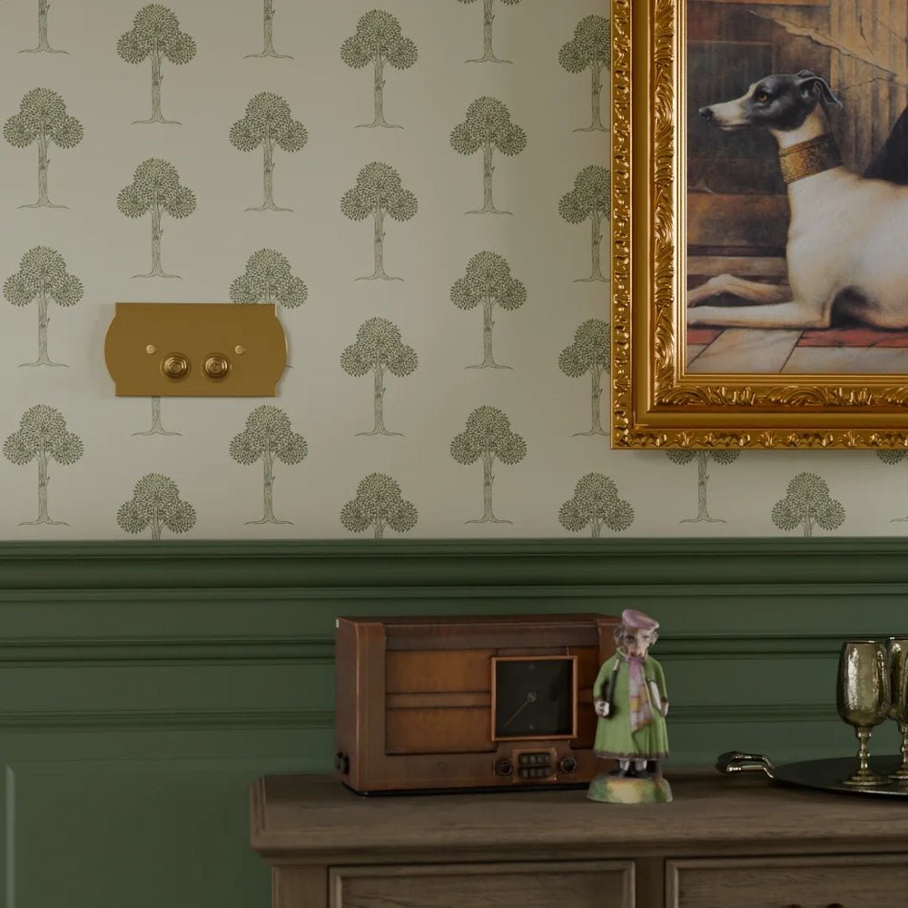 Mulberry Tree Wallpaper - Shades of Green on Sand - LAN100257 - Lucie Annabel - Premier Wallcovering