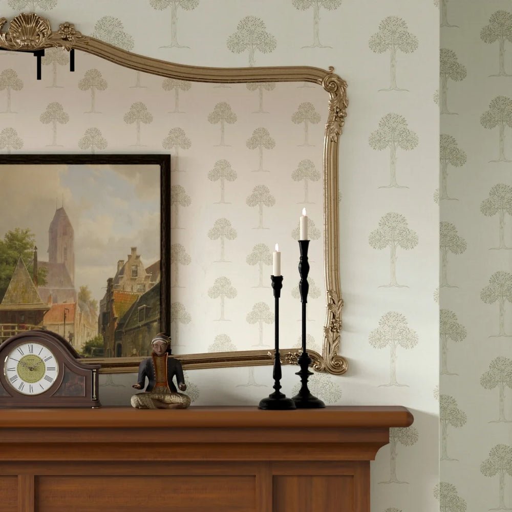 Mulberry Tree Wallpaper - Warm Grey on Natural - LAN100260 - Lucie Annabel - Premier Wallcovering