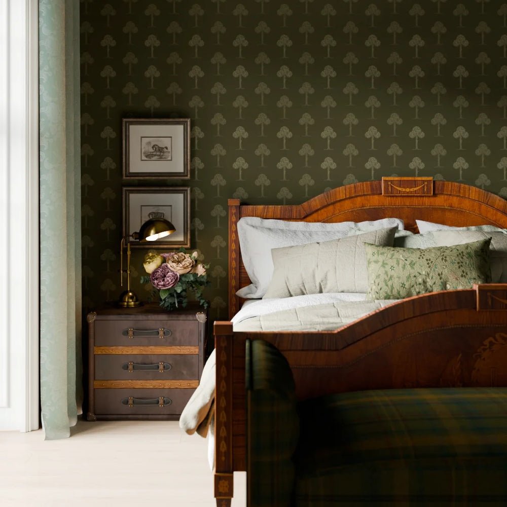 Mulberry Tree Wallpaper - Gentleman Green - LAN100258 - Lucie Annabel - Premier Wallcovering