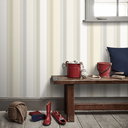 Multi Stripe Wallpaper - Linen - Ohpopsi - LBK50109W - Premier Wallcovering