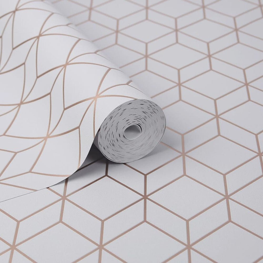 Myrtle Geo Wallpaper - Grey - Superfresco Easy - 104158 - Premier Wallcovering