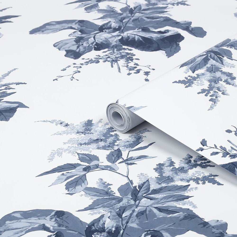 Narberth Wallpaper - Midnight Seaspray Blue - Laura Ashley - 119851 - Premier Wallcovering