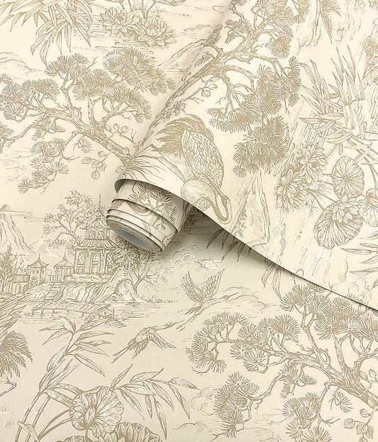 Natoru Wallpaper - Cream - Holden Décor - 91700 - Premier Wallcovering