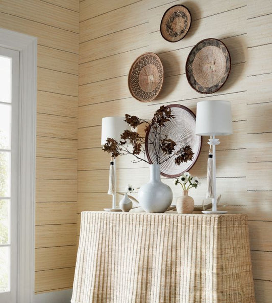 Navajo Wallpaper - Natural - Thibaut - T27018 - Premier Wallcovering