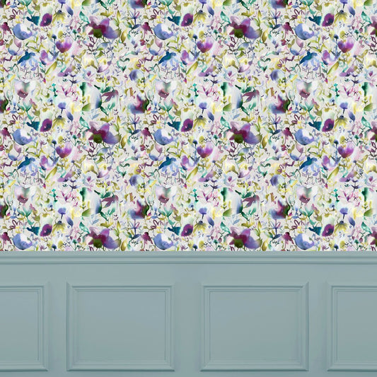 Nelia Wallpaper - Indigo - Voyage Maison - NELIA/WPO/IND - Premier Wallcovering