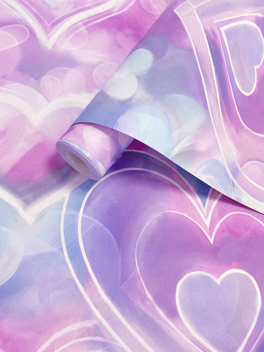 Neon Hearts Wallpaper - Pink/Blue - Holden Décor - 13785 - Premier Wallcovering