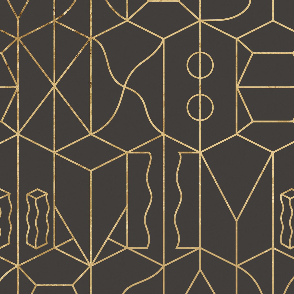 Never Ending Gold Foil Wall Mural - Brown - NLXL - SUZ - 10 - Premier Wallcovering