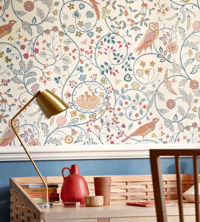 Newill Wallpaper - Indigo Saffron - 216703 - Morris & Co - Premier Wallcovering