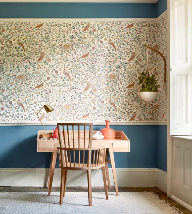 Newill Wallpaper - Indigo Saffron - 216703 - Morris & Co - Premier Wallcovering