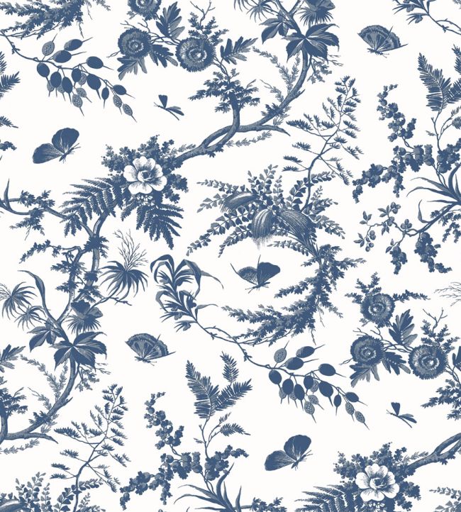 Newlands Toile Wallpaper - Blue - AT57837 - Anna French - Premier Wallcovering