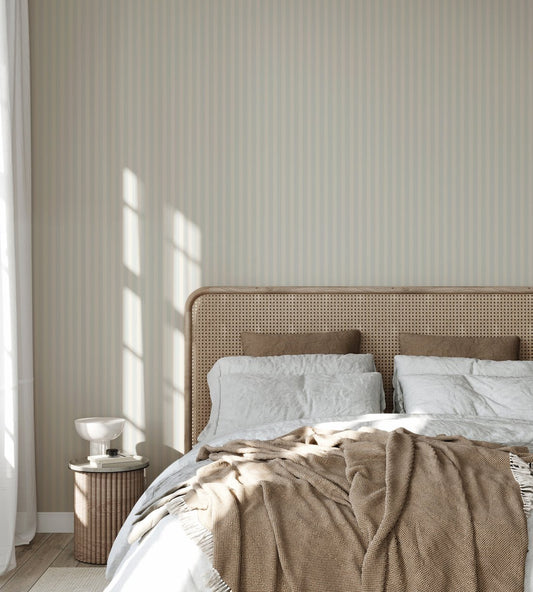 Newport Stripes Wallpaper - Blue - Summer Gray - Premier Wallcovering