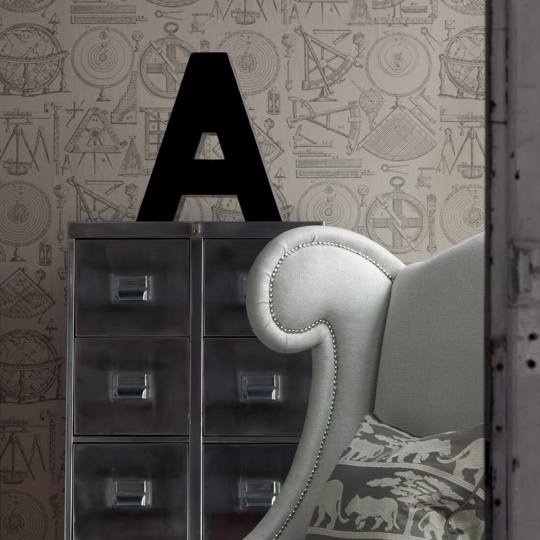 Newton Wallpaper - Coffee - Andrew Martin - NAVNECO - Premier Wallcovering