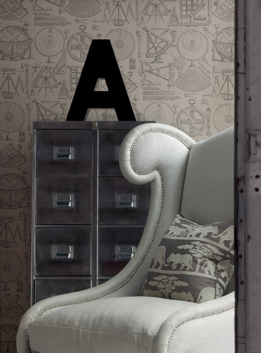 Newton Wallpaper - Coffee - Andrew Martin - NAVNECO - Premier Wallcovering