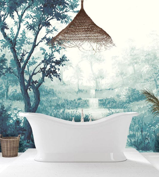 Nidra Wallpaper - Mural - Ink - Woodchip & Magnolia - WM - 371 - 01RM - Premier Wallcovering