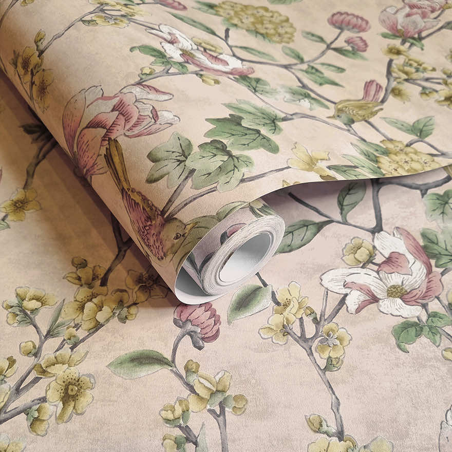 Nightingale Wallpaper - Pink - Holden Décor - 91621 - Premier Wallcovering