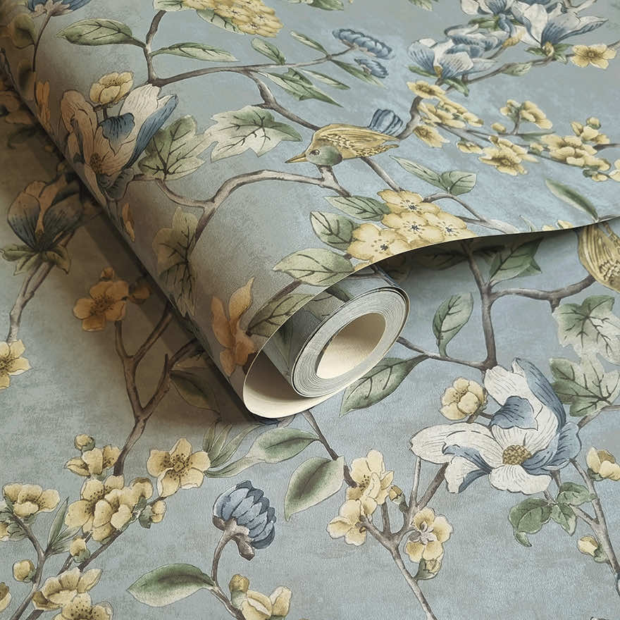 Nightingale Wallpaper - Blue - Holden Décor - 91623 - Premier Wallcovering