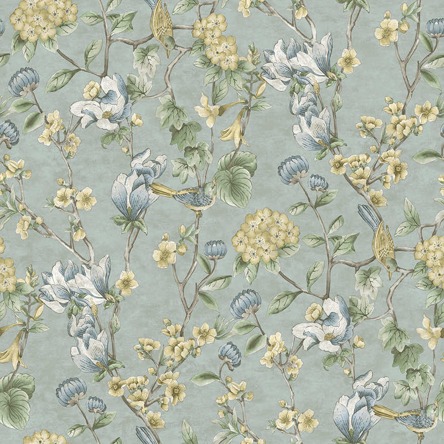 Nightingale Wallpaper - Blue - Holden Décor - 91623 - Premier Wallcovering