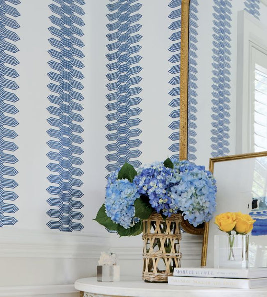 Nola Stripe Wallpaper - Green - Thibaut - T20808 - Premier Wallcovering