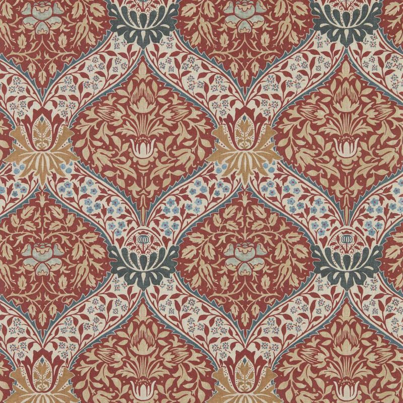 Norbury Wallpaper - Brick/Teal - Morris & Co - 217593 - Premier Wallcovering