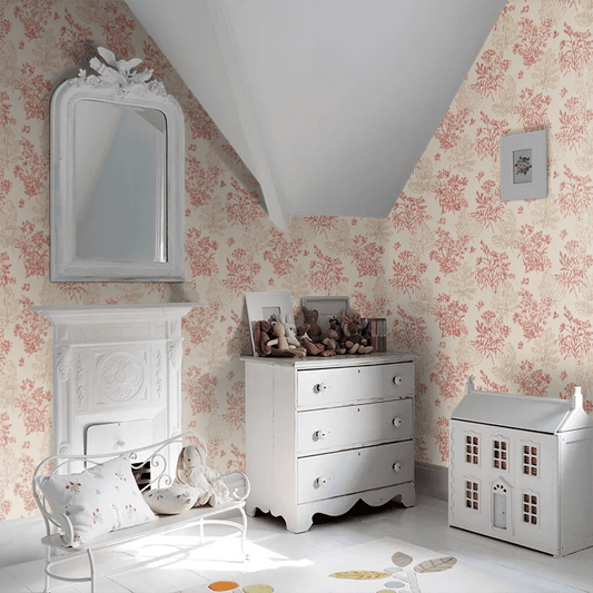 Norcombe Wallpaper - Red / Beige - Little Greene - 0271NRJAZZZ - Premier Wallcovering