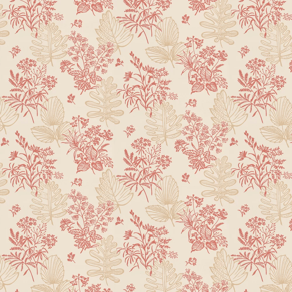 Norcombe Wallpaper - Red / Beige - Little Greene - 0271NRJAZZZ - Premier Wallcovering