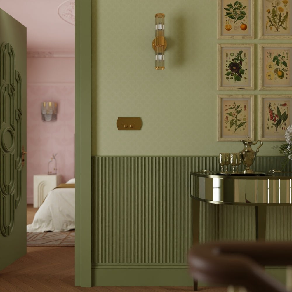 Nouveau Palm Wallpaper - Olive - LAN100188 - Lucie Annabel - Premier Wallcovering