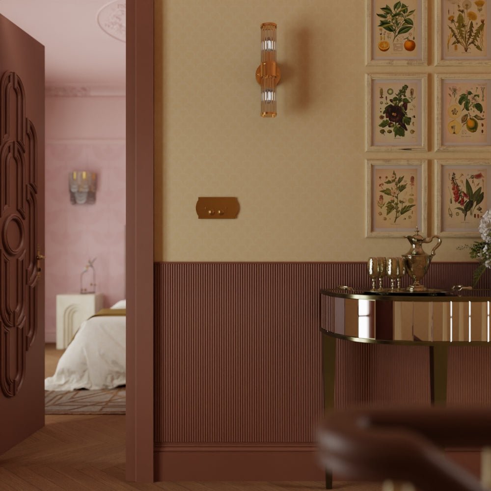 Nouveau Palm Wallpaper - Ochre - LAN100187 - Lucie Annabel - Premier Wallcovering