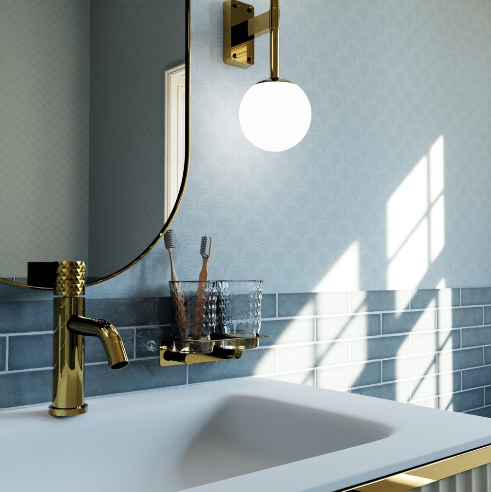 Nouveau Palm Wallpaper - Mineral - LAN100186 - Lucie Annabel - Premier Wallcovering