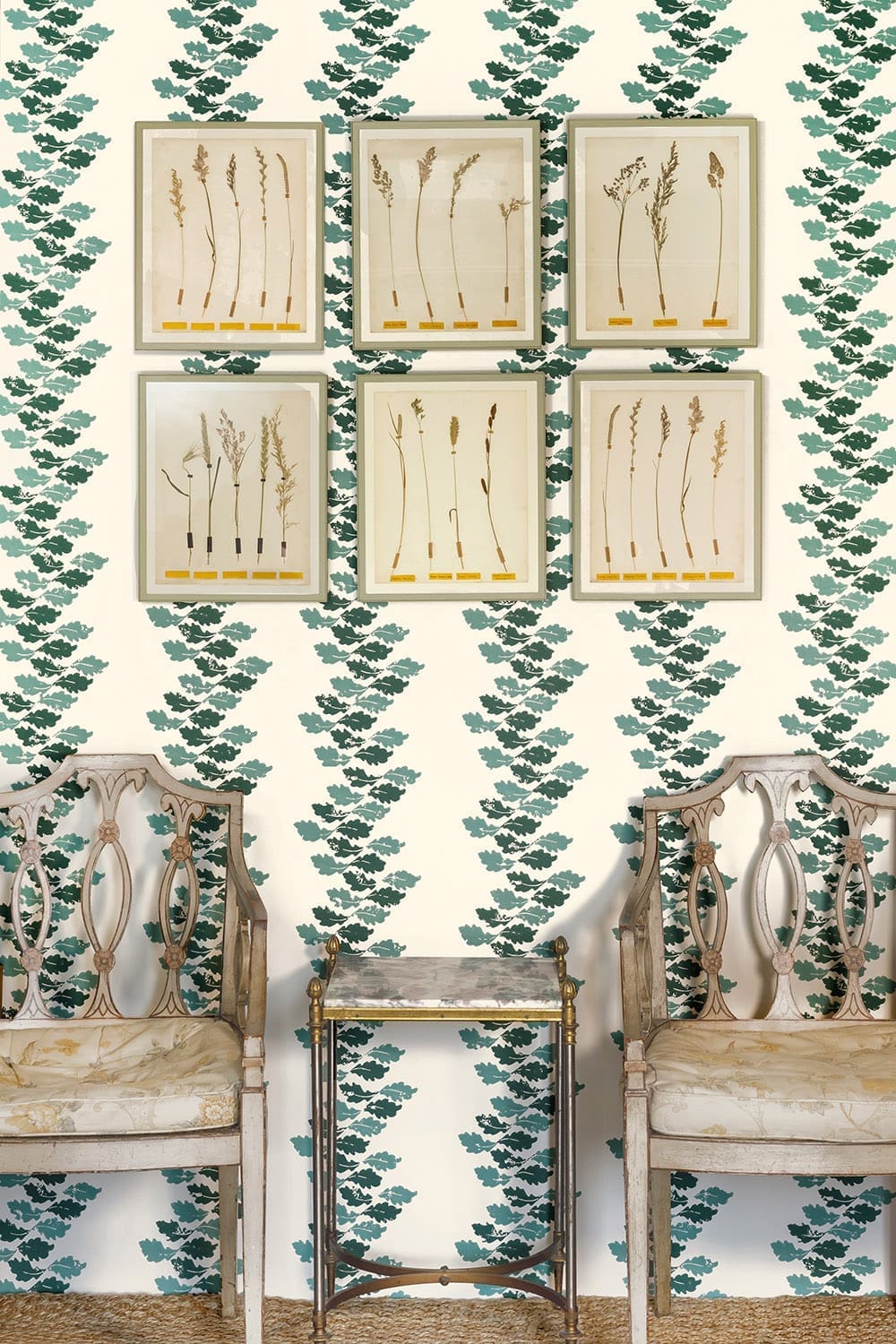 Oak Leaves Wallpaper - Green - BG2700101 - Barneby Gates - Premier Wallcovering