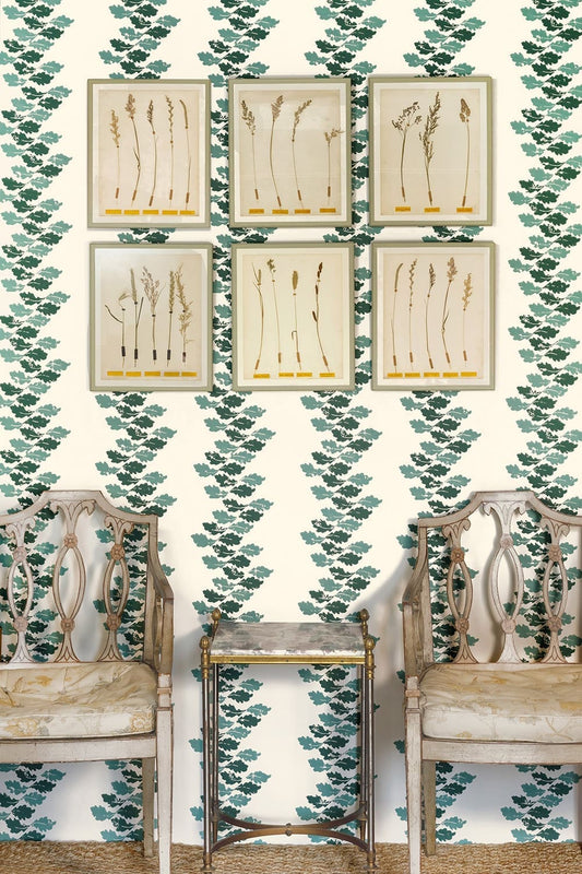 Oak Leaves Wallpaper - Green - BG2700101 - Barneby Gates - Premier Wallcovering
