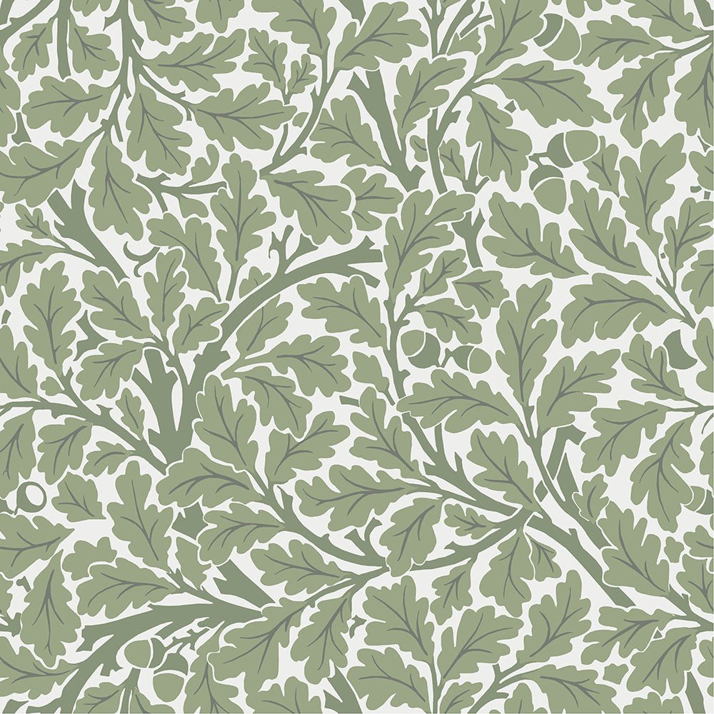 Oak Tree Wallpaper - White / Green - Midbec - 82028 - Premier Wallcovering