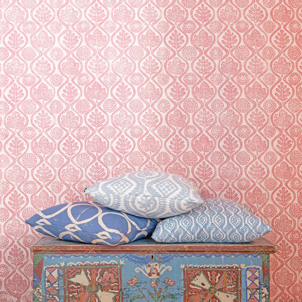Oakleaves Wallpaper - Pink - Blithfield - 820-08 - Premier Wallcovering