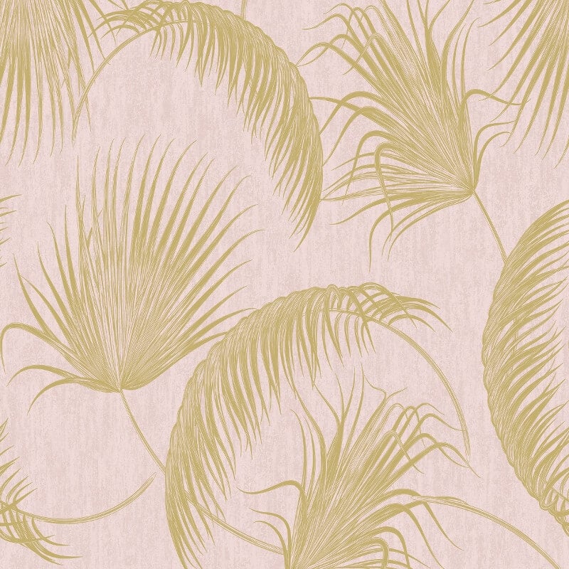 Oasis Leaves Metallic Wallpaper - Pink - SK Filson - SK20018 - Premier Wallcovering