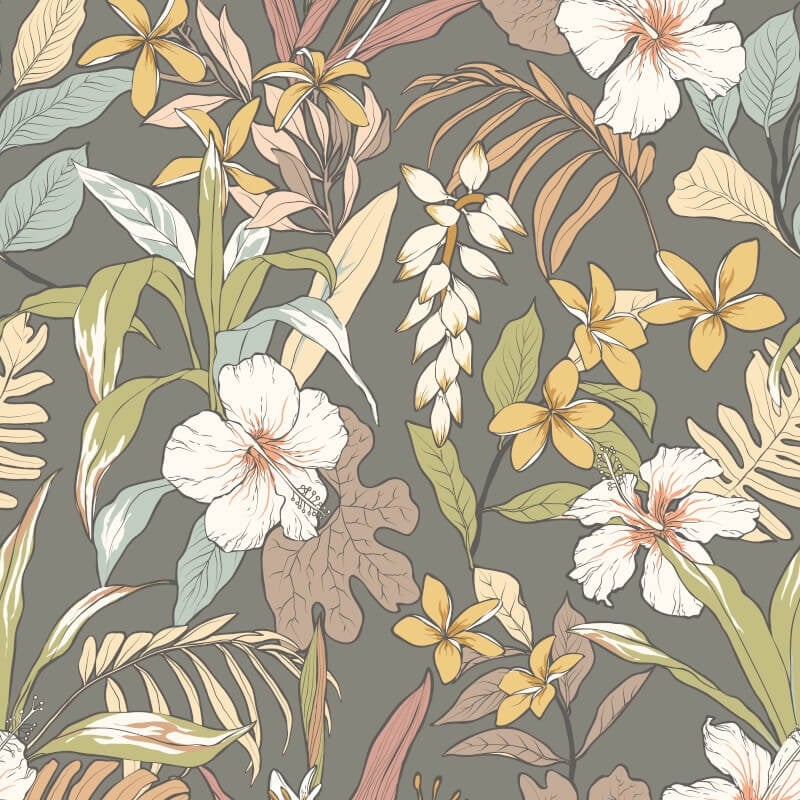 Oasis Wallpaper - Mink/Sage - Hoopla Walls - HWA1209W - Premier Wallcovering