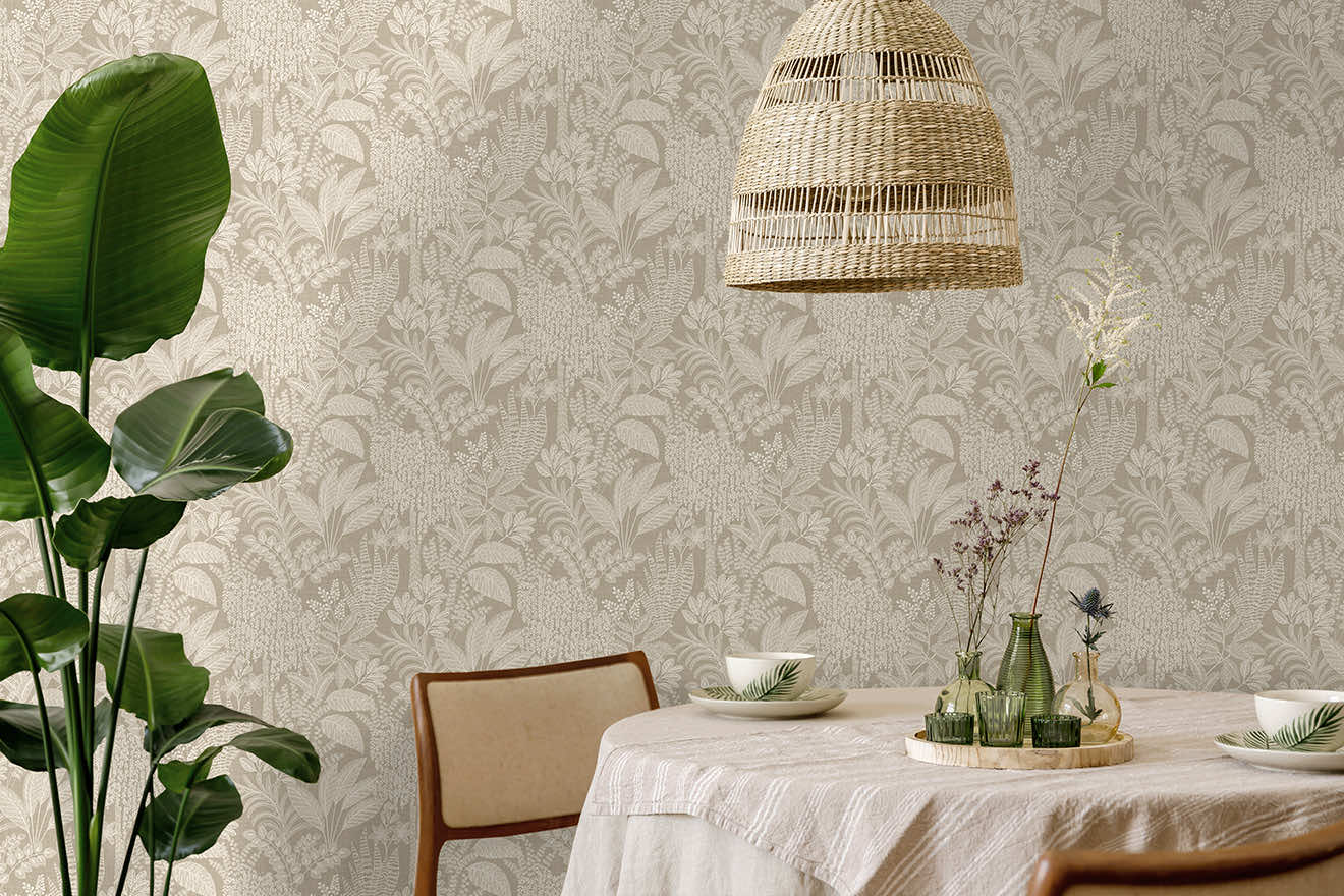 Oasis Wallpaper - Taupe - Holden Décor - 66053 - Premier Wallcovering