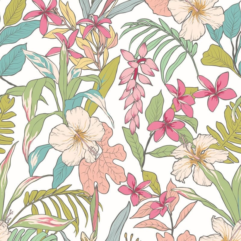 Oasis Wallpaper - Apple/Rose - Hoopla Walls - HWA1207W - Premier Wallcovering