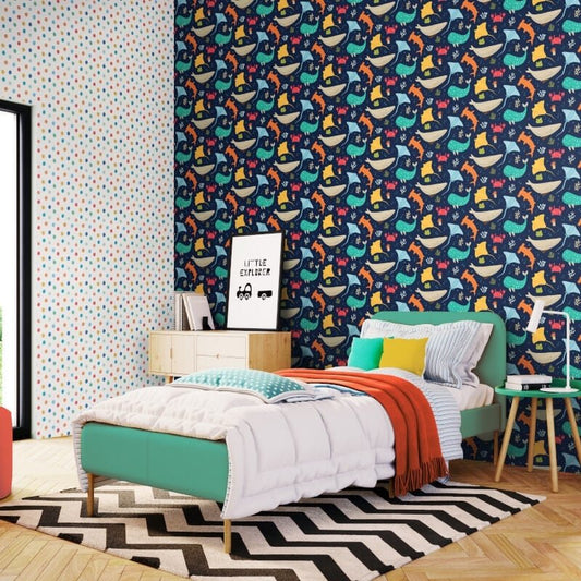 Ocean Adventure Wallpaper - Inky Mix - Hoopla Walls - HWA1300W - Premier Wallcovering