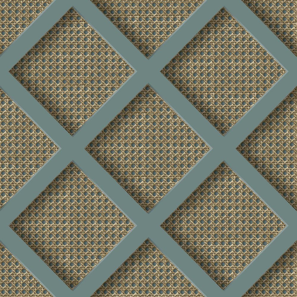 Ocean Panel Rattan Wallpaper - Natural - Superfresco Easy - 119805 - Premier Wallcovering