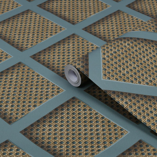 Ocean Panel Rattan Wallpaper - Natural - Superfresco Easy - 119805 - Premier Wallcovering