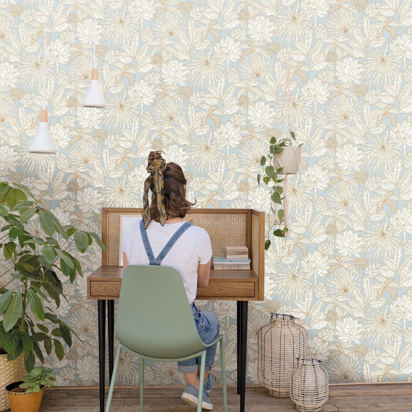 Odyssee Hawai Wallpaper - Bleu Doux - Caselio - 101436109 - Premier Wallcovering