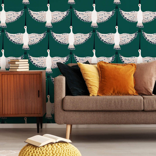 Ogata Kuren Wallpaper - Deep Emerald - Lust Home - LH900077 - Premier Wallcovering