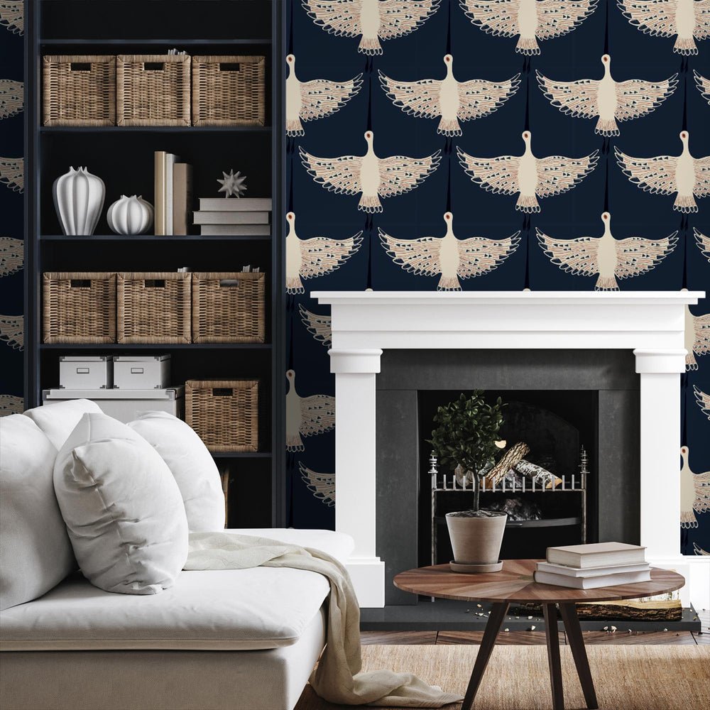 Ogata Kuren Wallpaper - Midnight Blue - Lust Home - LH900078 - Premier Wallcovering