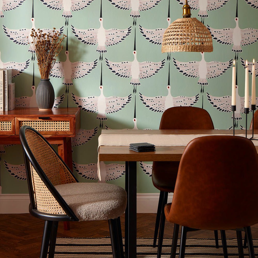 Ogata Kuren Wallpaper - Mint Green - Lust Home - LH900076 - Premier Wallcovering