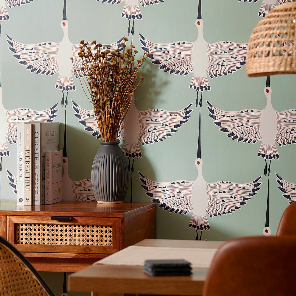Ogata Kuren Wallpaper - Mint Green - Lust Home - LH900076 - Premier Wallcovering